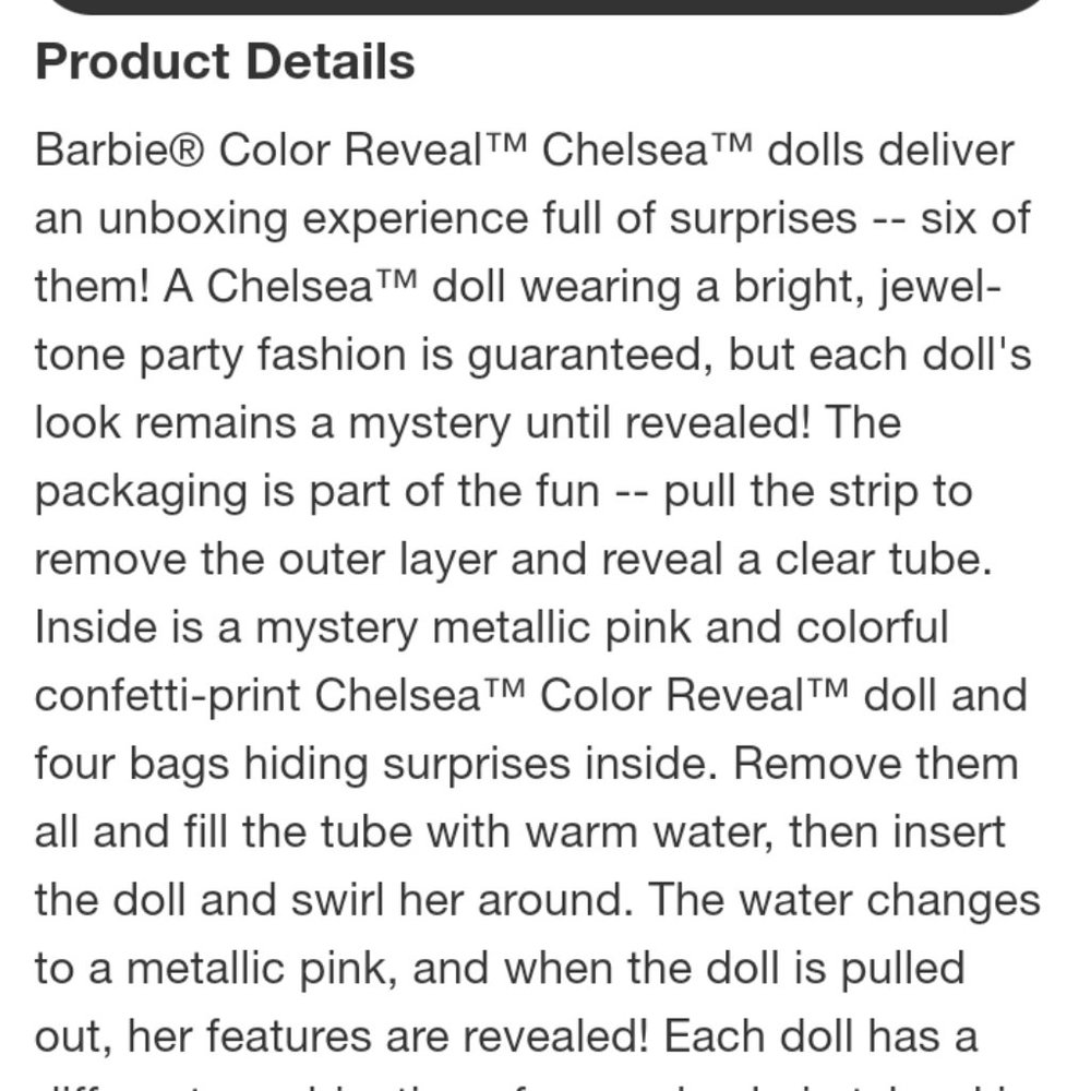 Barbie Chelsea Color Reveal Confetti 1881I - Picture 3 of 10
